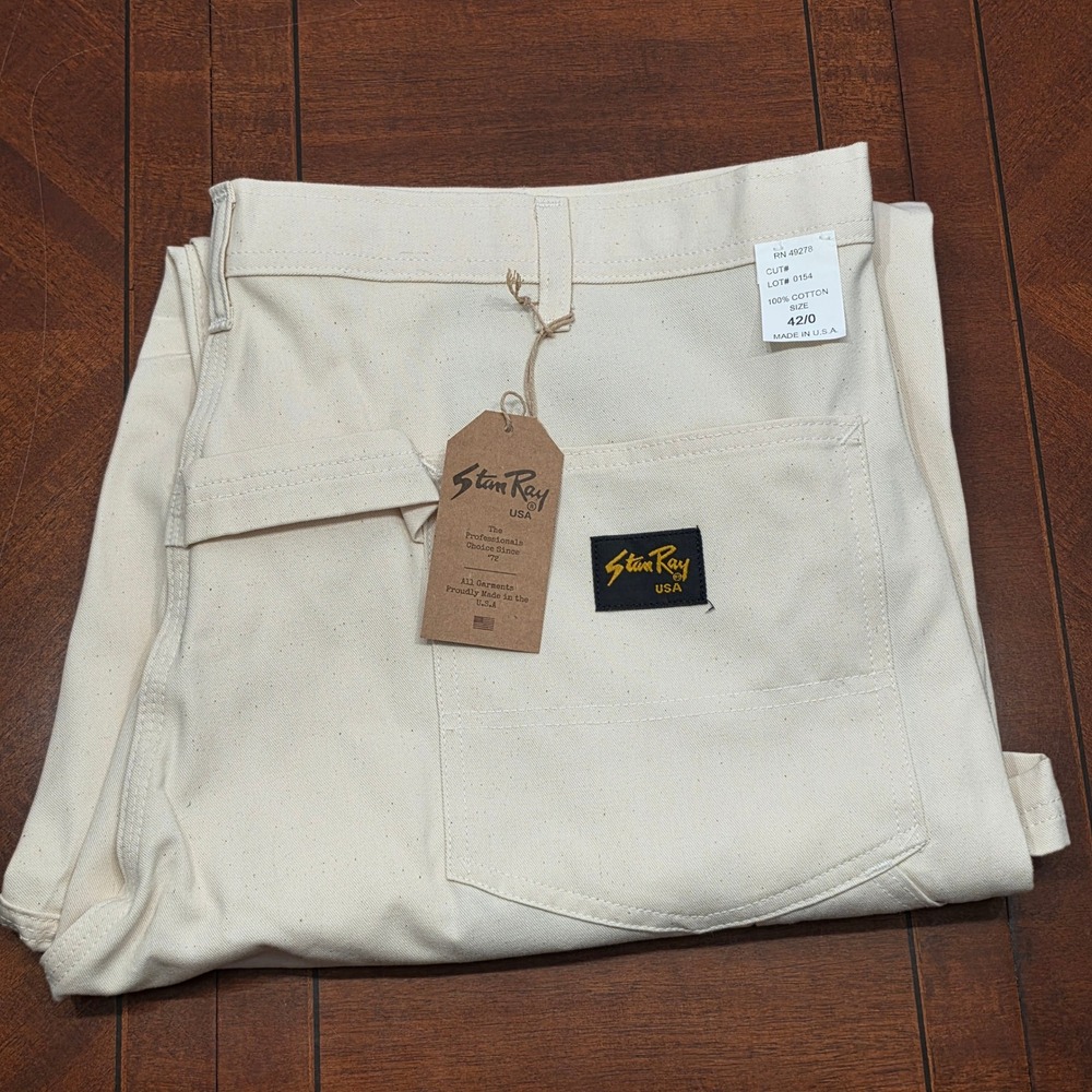 Stan Ray Pants Mens 42/0 Natural Double Knee Painter Workwear Made in USA NWT